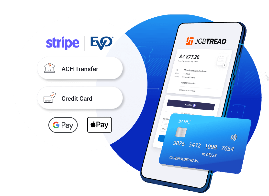 Collect Payments via ACH, Debit/Credit Card, Google Pay and Apple Pay