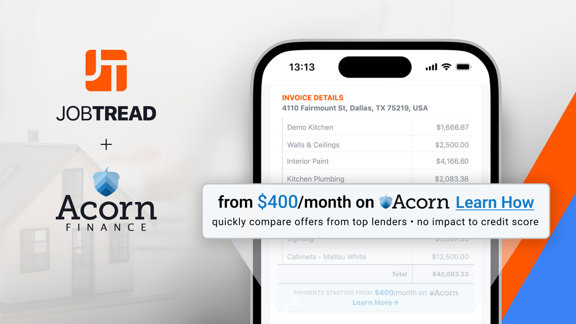 JobTread Software and Acorn Finance Partner to Deliver Consumer Financing Marketplace for Residential Construction