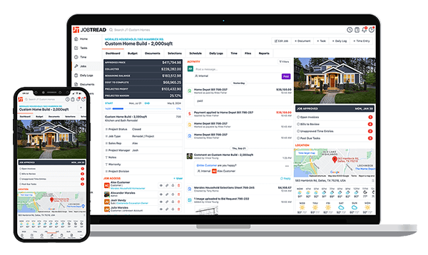 JobTread Dashboard - Desktop and Mobile