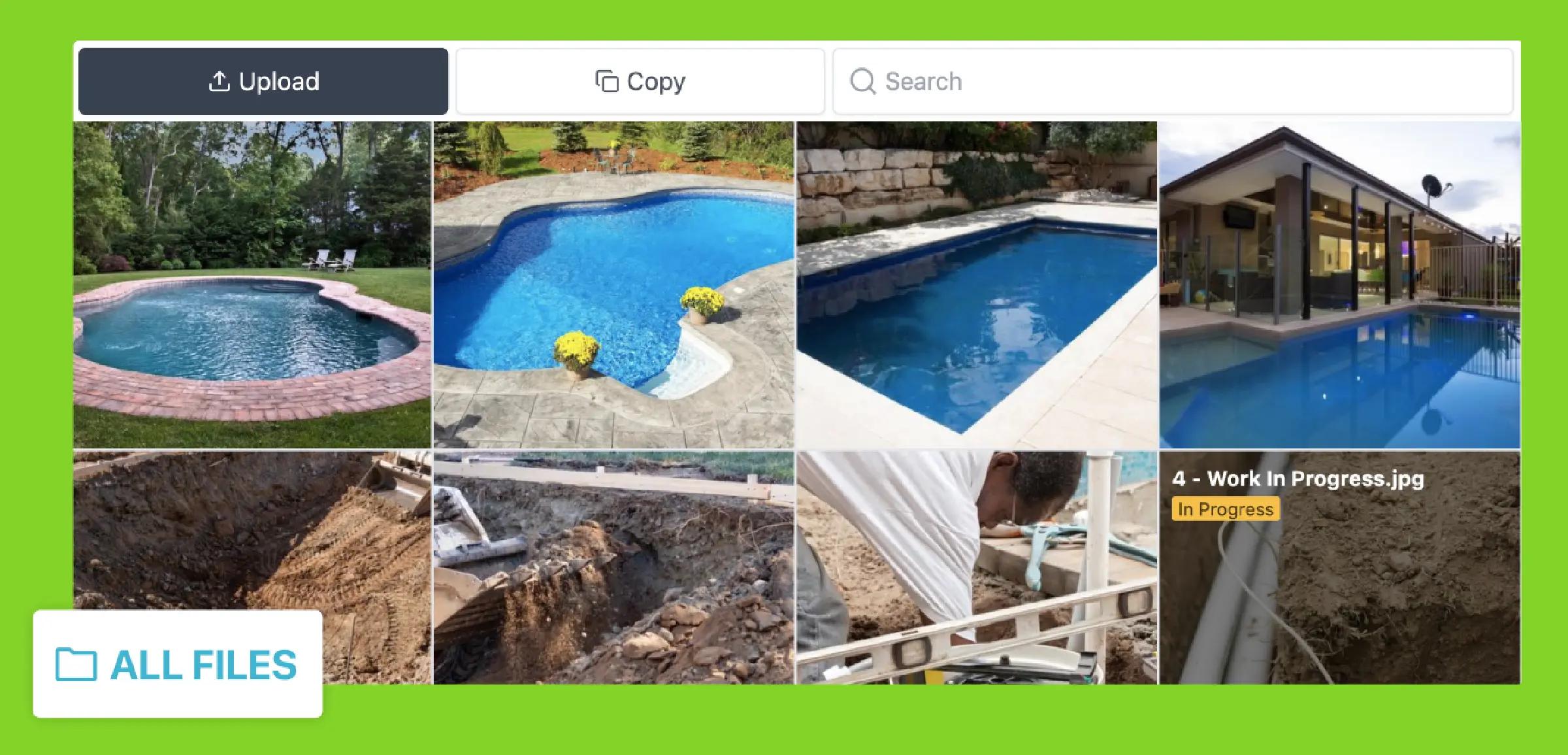 Organize Pool Construction Files